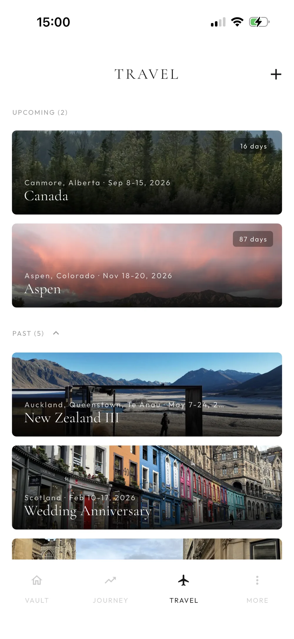 Travel, by trip